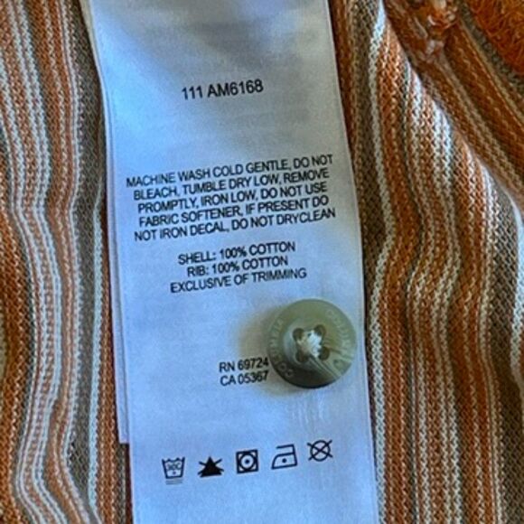Columbia Freestanding Men's Polo Shirt Orange Striped XL NEW with Tags Attached - Picture 5 of 8